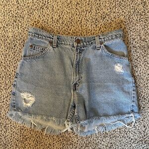 Levi's Light Blue Distressed Denim Cutoff Shorts